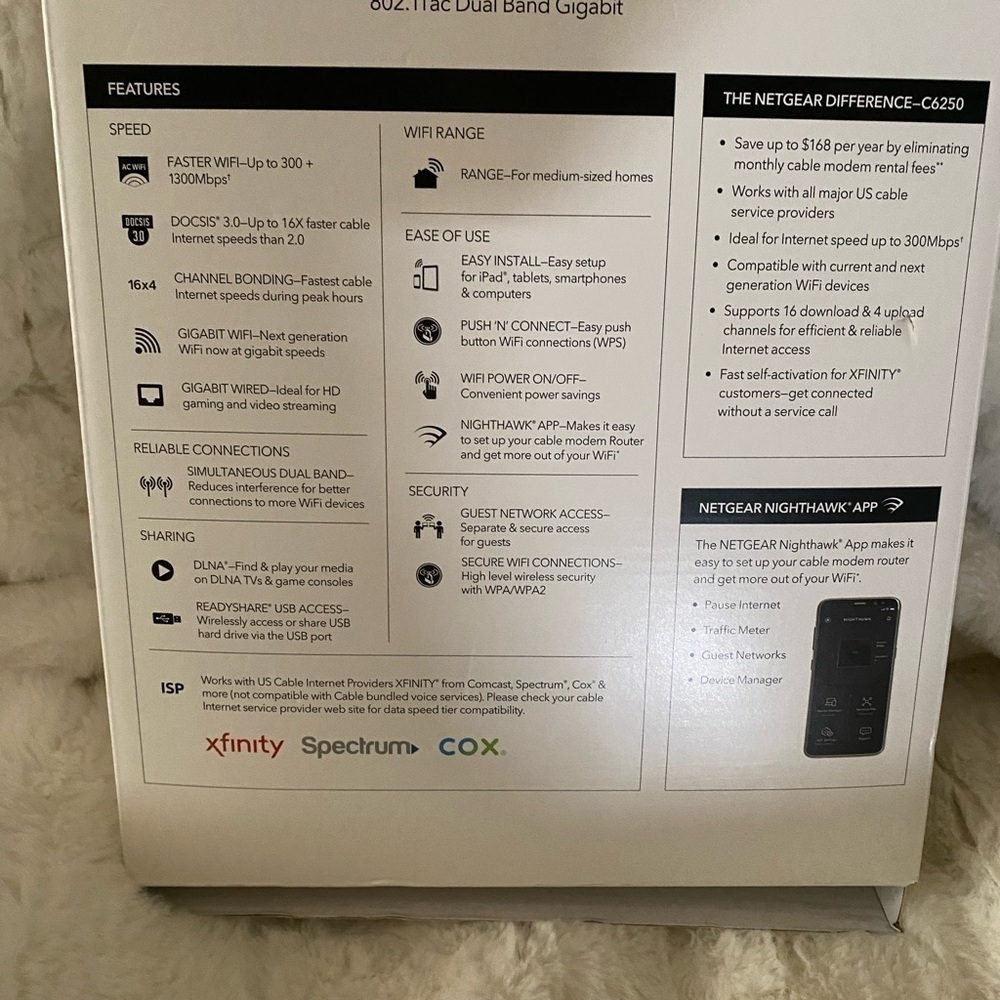 Netgear Wifi Cable Modem Router New in box Faster Reliable Secure - Picture 5 of 8